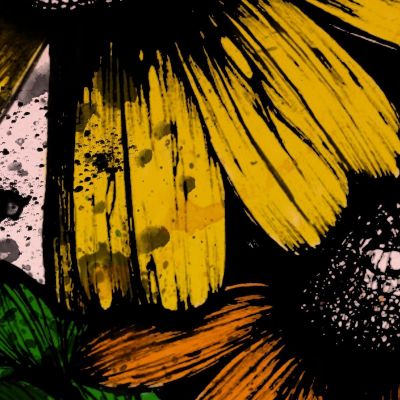 Quadro Girasoli Gialli Astratti Macchie Di Colore Quadro Moderno Fiori Astratti flp26 quadro stampa su tela