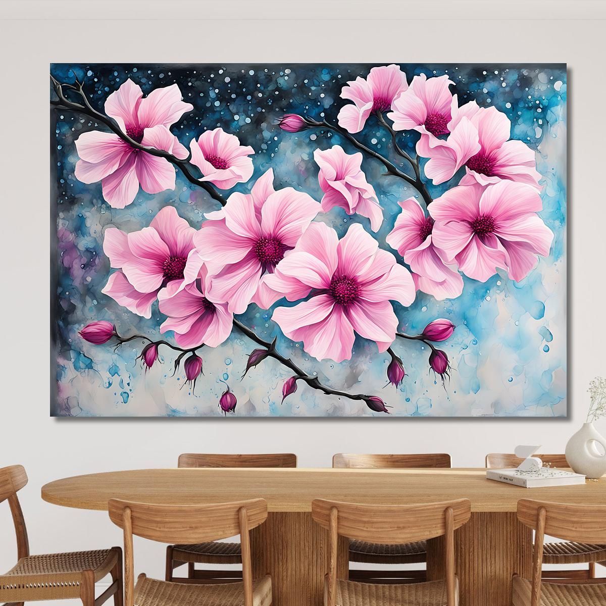 Quadro Magnolie Rosa Su Sfondo Astratto Quadro Moderno Fiori Astratti flp28 quadro stampa su tela
