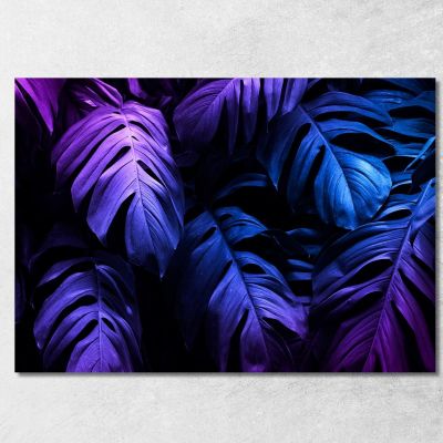 Quadro Moderno Foglie Tropicali Neon Quadro Moderno Fiori Astratti flp30 quadro stampa su tela