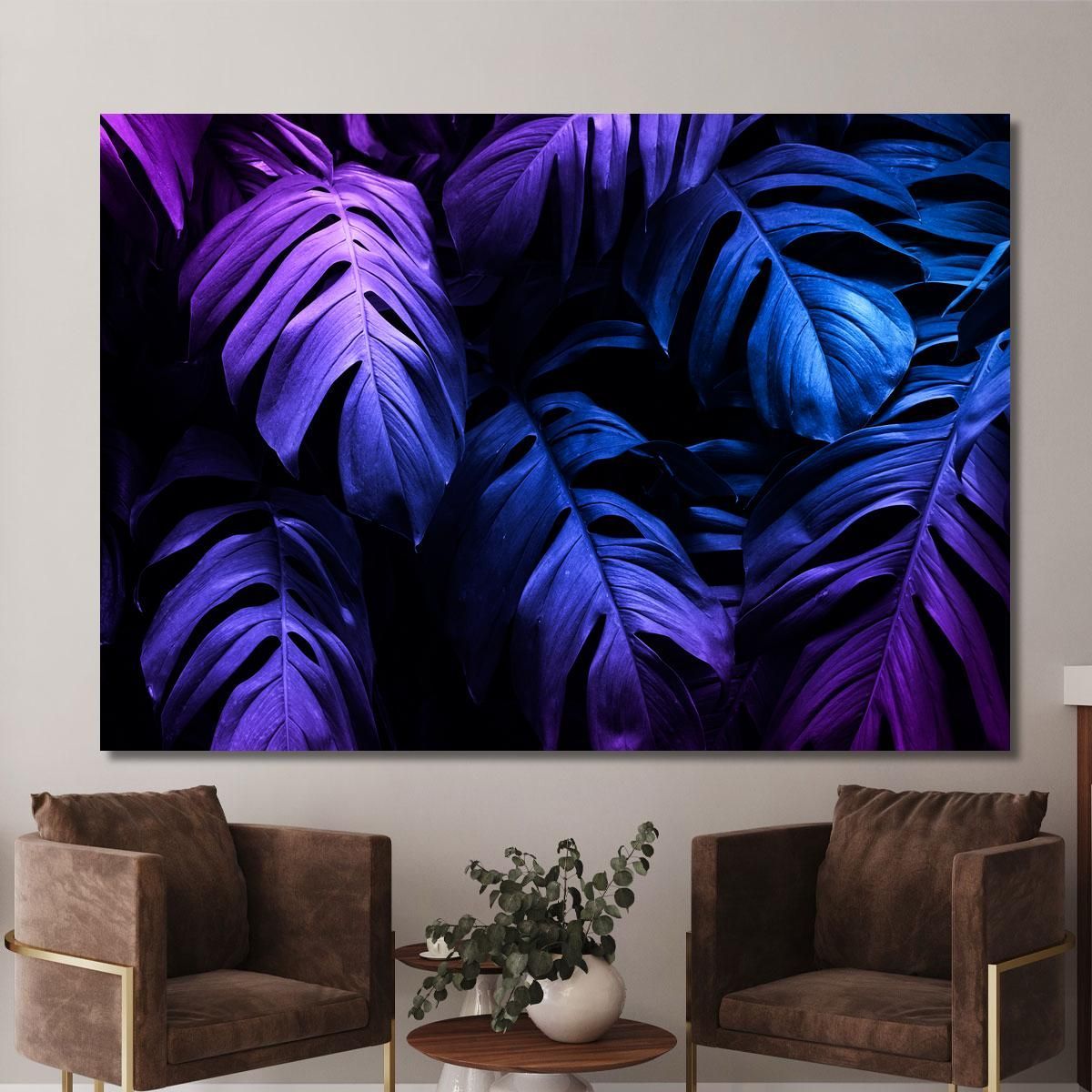 Quadro Moderno Foglie Tropicali Neon Quadro Moderno Fiori Astratti flp30 quadro stampa su tela