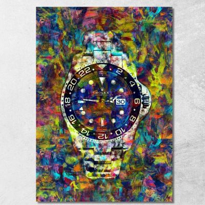 Quadro Moderno Orologio Rolex Colorful Dream rlx5 quadro stampa su tela