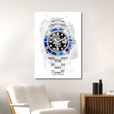 Cuadro Moderno Reloj Rolex Submariner Blanco , rlx10 cuadro en lienzo