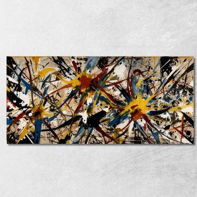 Dinamica Radiale Stile Jackson Pollock ijsp8 quadro stampa su tela