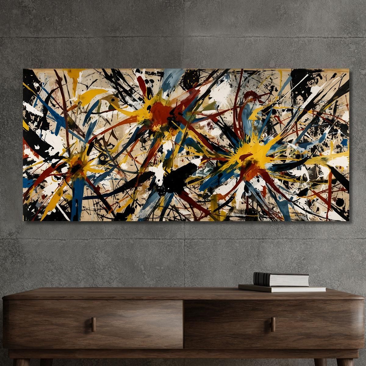 Dinamica Radiale Stile Jackson Pollock ijsp8 quadro stampa su tela