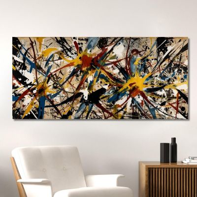 Dinamica Radiale Stile Jackson Pollock ijsp8 quadro stampa su tela
