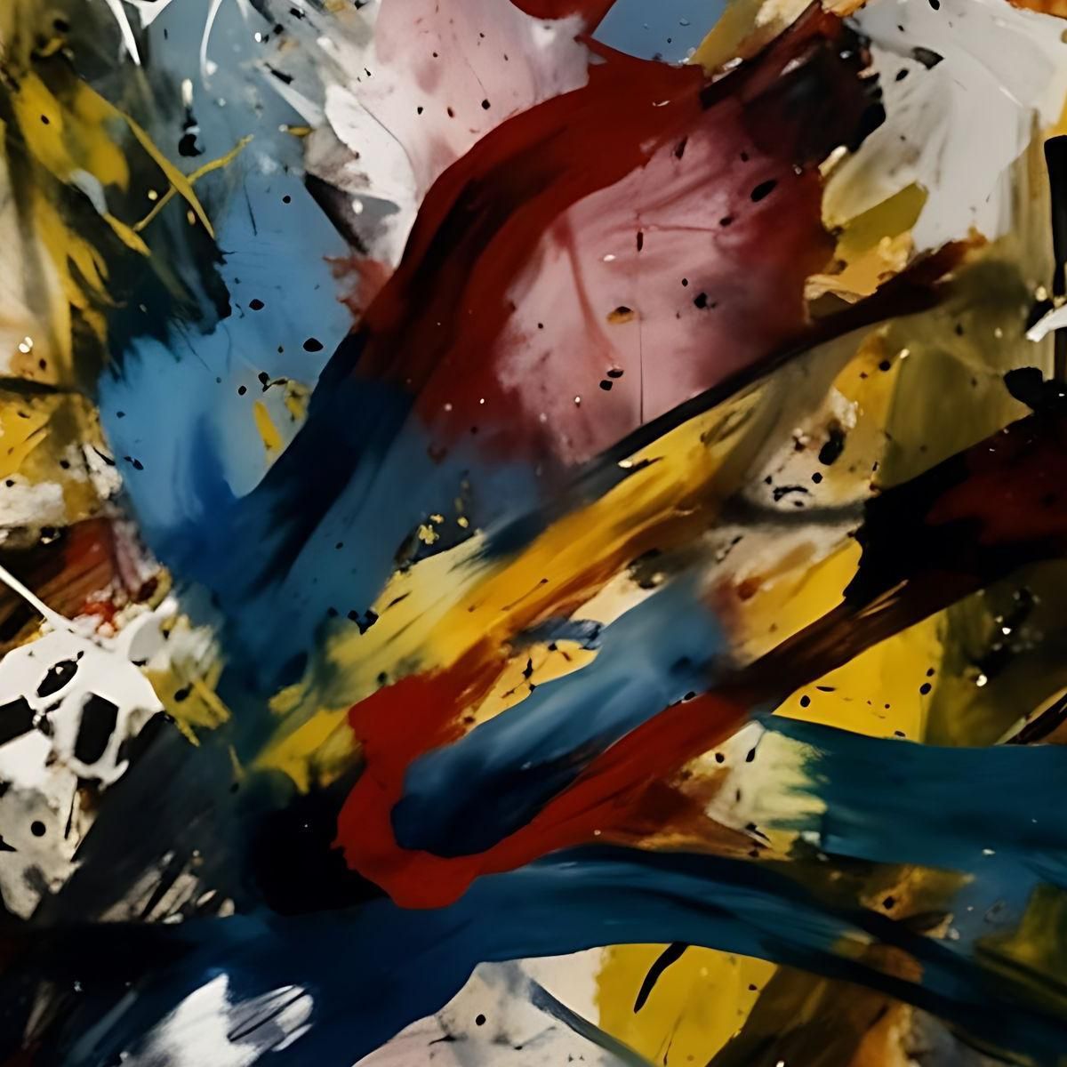 Dinamismo In Movimento Stile Jackson Pollock ijsp9 quadro stampa su tela