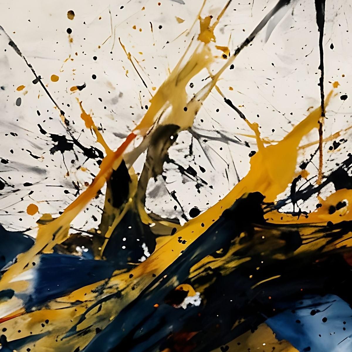Espressione Liquida Stile Jackson Pollock ijsp13 quadro stampa su tela