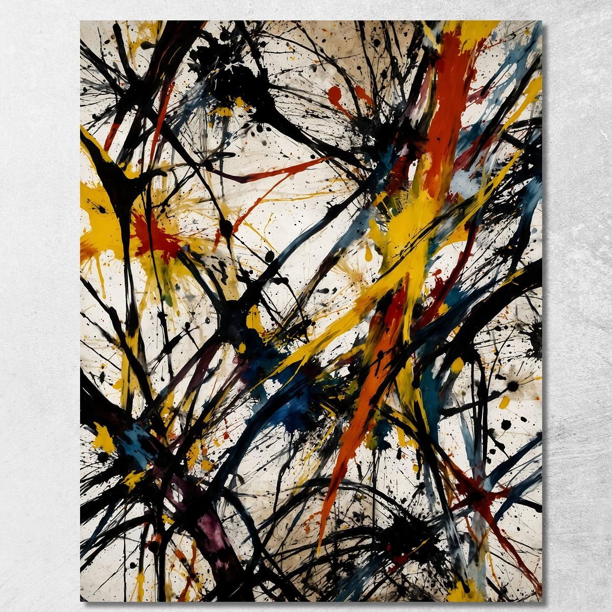 Impression D'art Jackson Pollock - Toile Encadrée - Style Art Nouveau - Reproduction Sous Licence