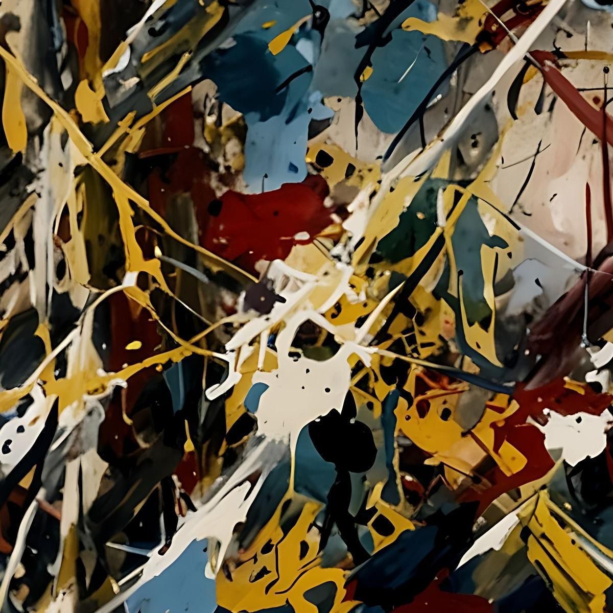 Oltre Convergence Opera Ispirata Jackson Pollock ijsp23 quadro stampa su tela