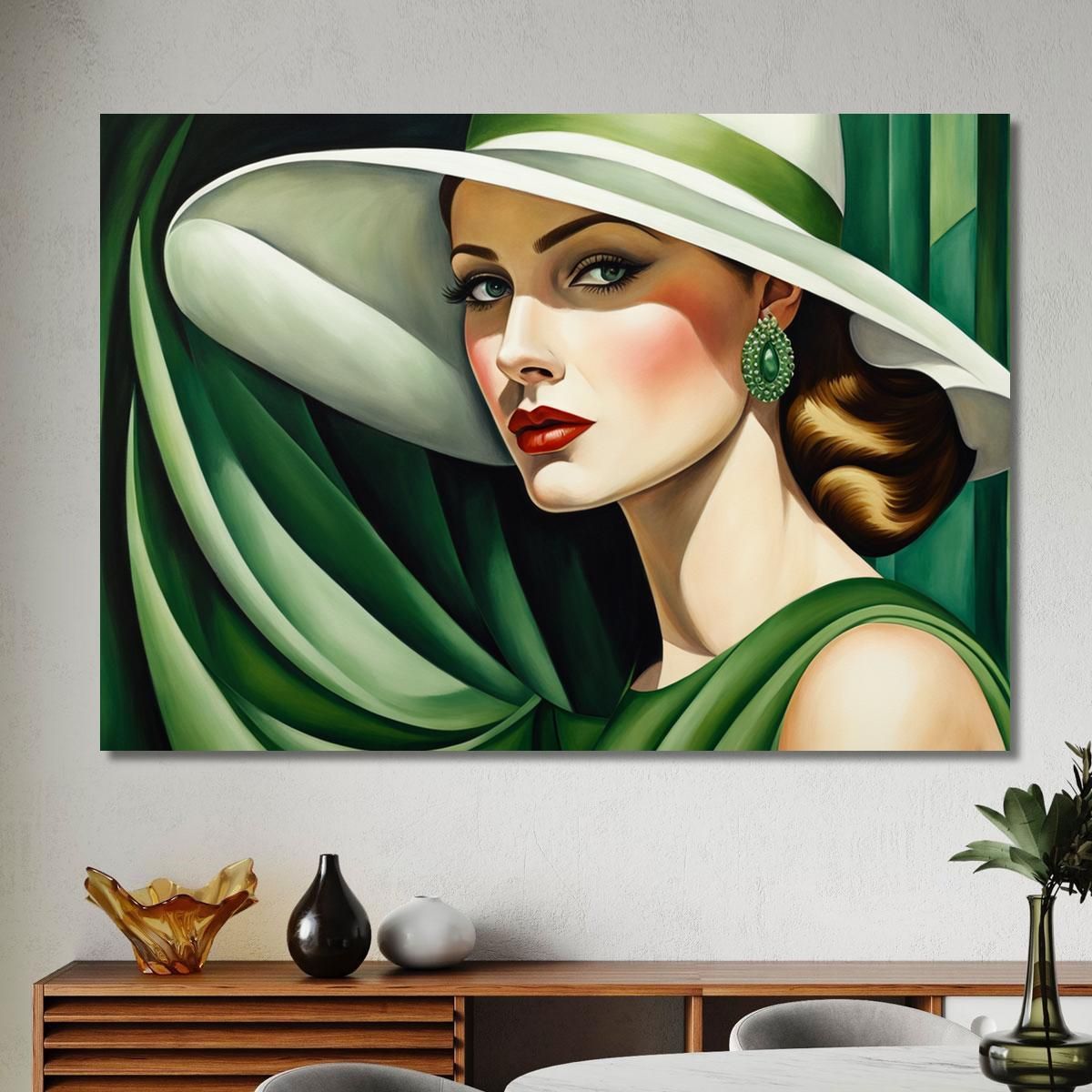 Lady In Green Silk Style Tamara de Lempicka canvas print