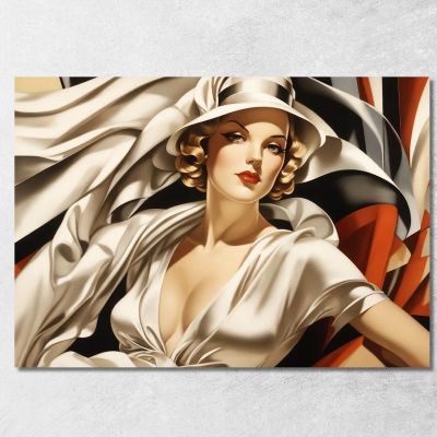 La Sirena Bianca Stile Tamara de Lempicka ilmt22 quadro stampa su tela