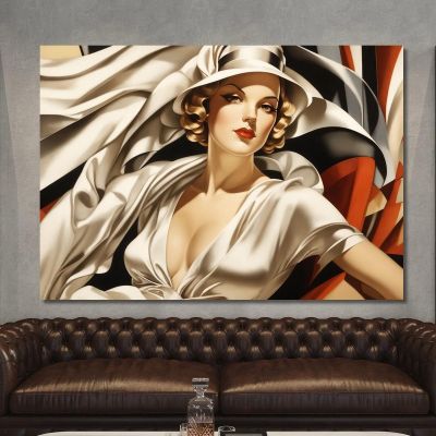 La Sirena Bianca Stile Tamara de Lempicka ilmt22 quadro stampa su tela