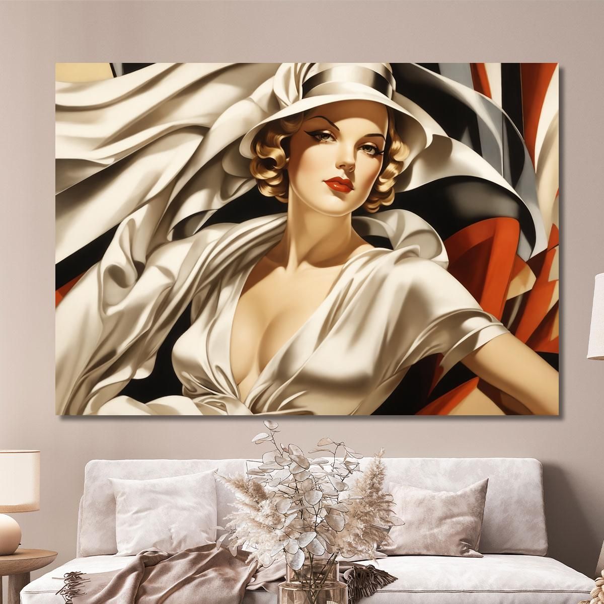 La Sirena Bianca Stile Tamara de Lempicka ilmt22 quadro stampa su tela