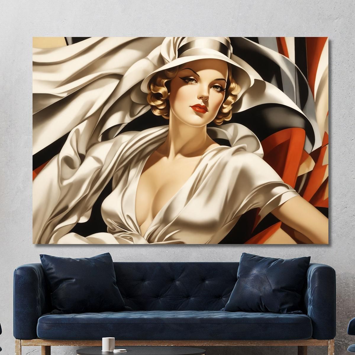 La Sirena Bianca Stile Tamara de Lempicka ilmt22 quadro stampa su tela