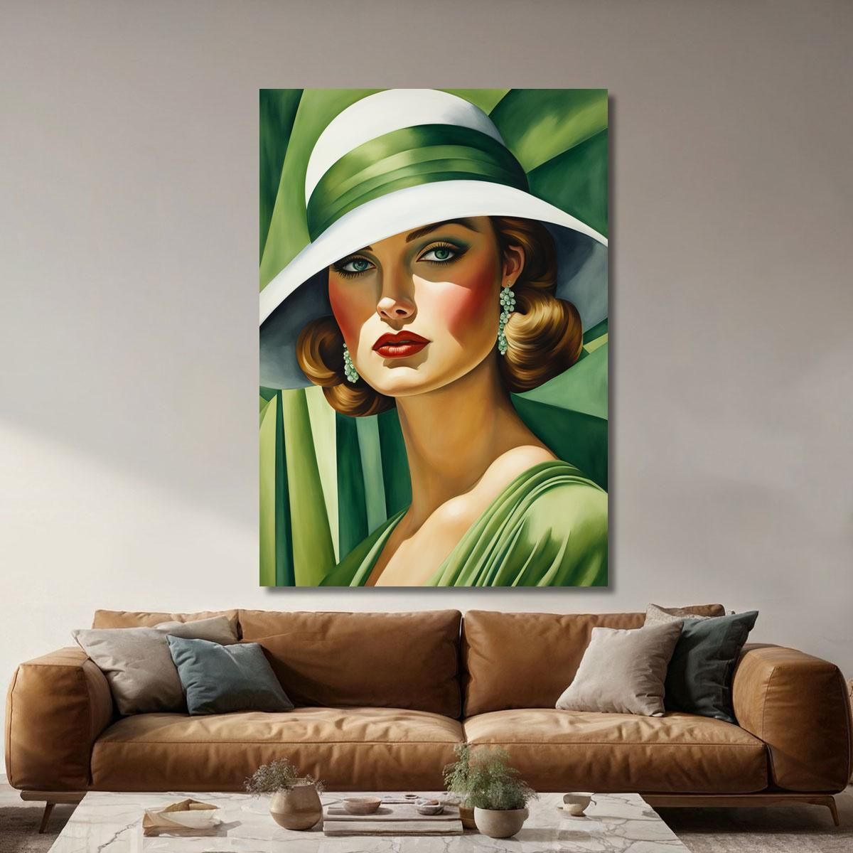 Young Green Girl Reinterpretation Tamara de Lempicka canvas print