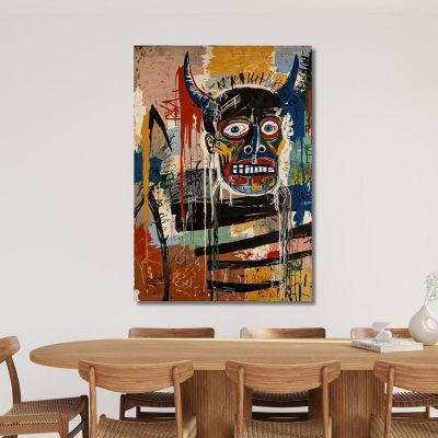 Distorsione Astratta Reinterpretazione Jean-Michel Basquiat ibsq2 quadro stampa su tela