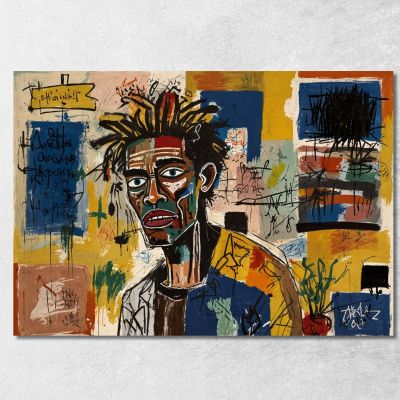 Visione Distorta Ispirato A Jean-Michel Basquiat ibsq9 quadro stampa su tela