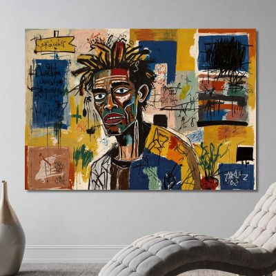 Visione Distorta Ispirato A Jean-Michel Basquiat, ibsq9 quadro stampa su tela