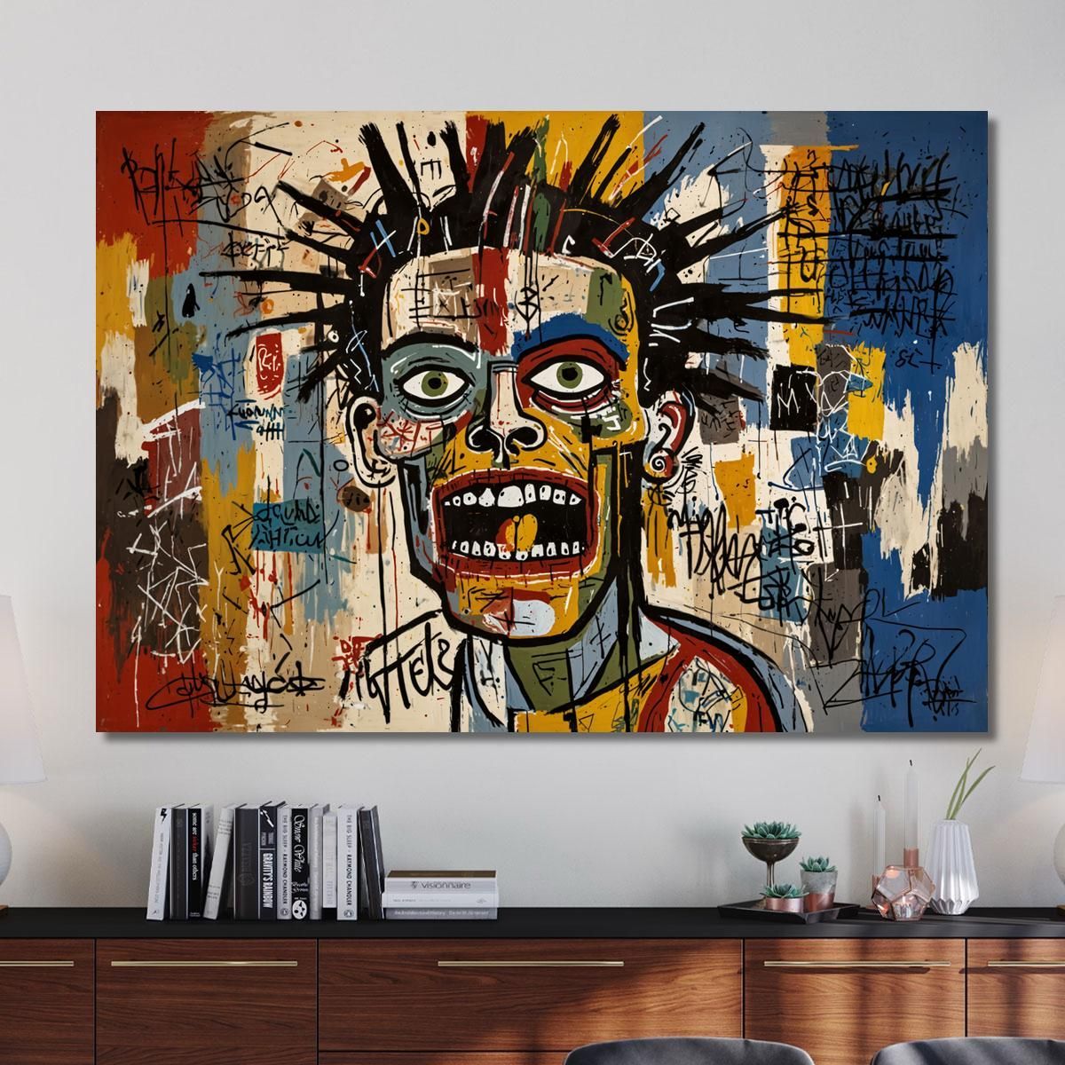 Neon Scream Style Jean-Michel Basquiat canvas print