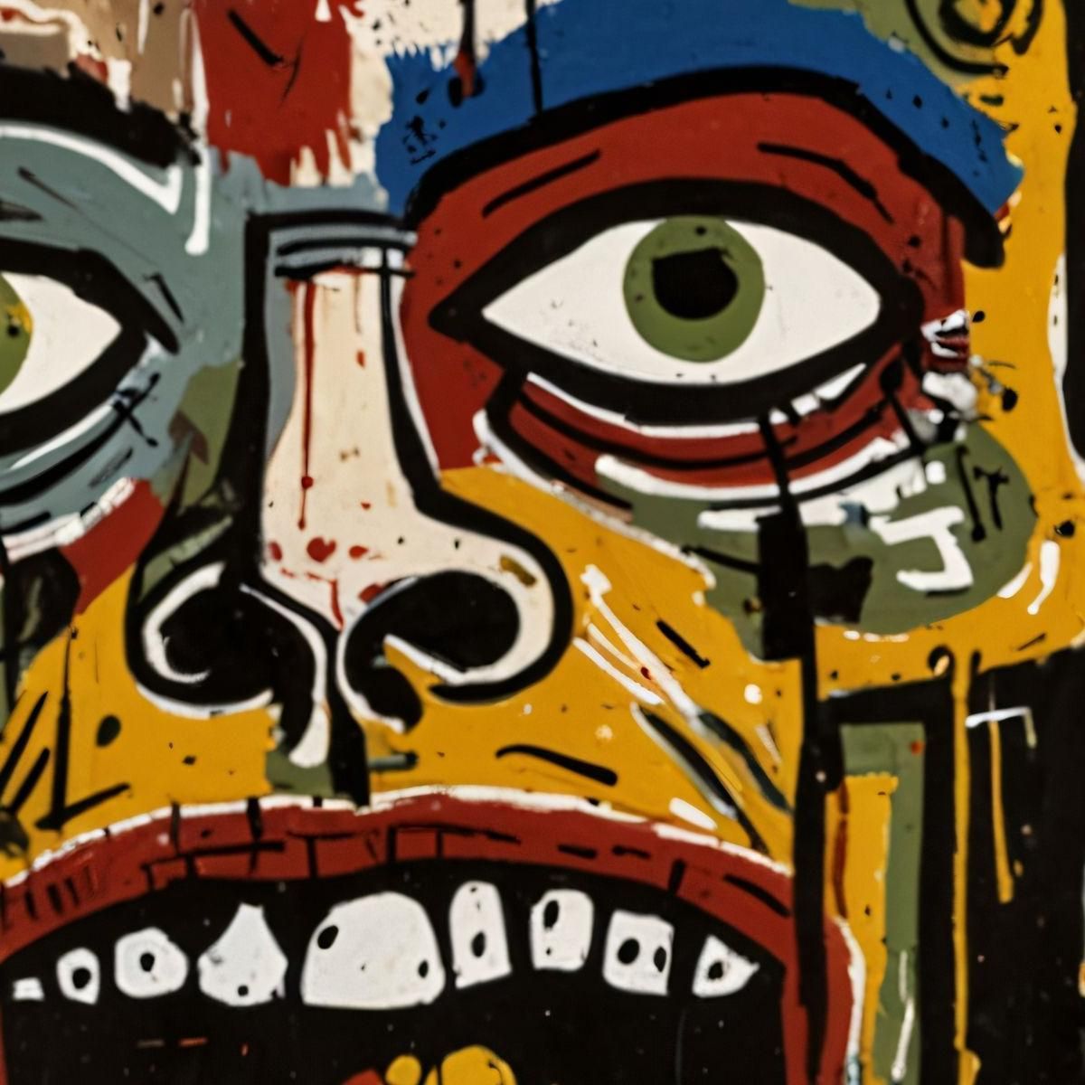 Neon Scream Style Jean-Michel Basquiat canvas print