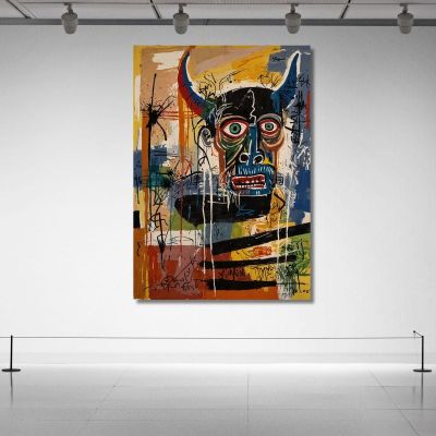 Il Guardiano Cornuto Stile Jean-Michel Basquiat, ibsq28 quadro stampa su tela