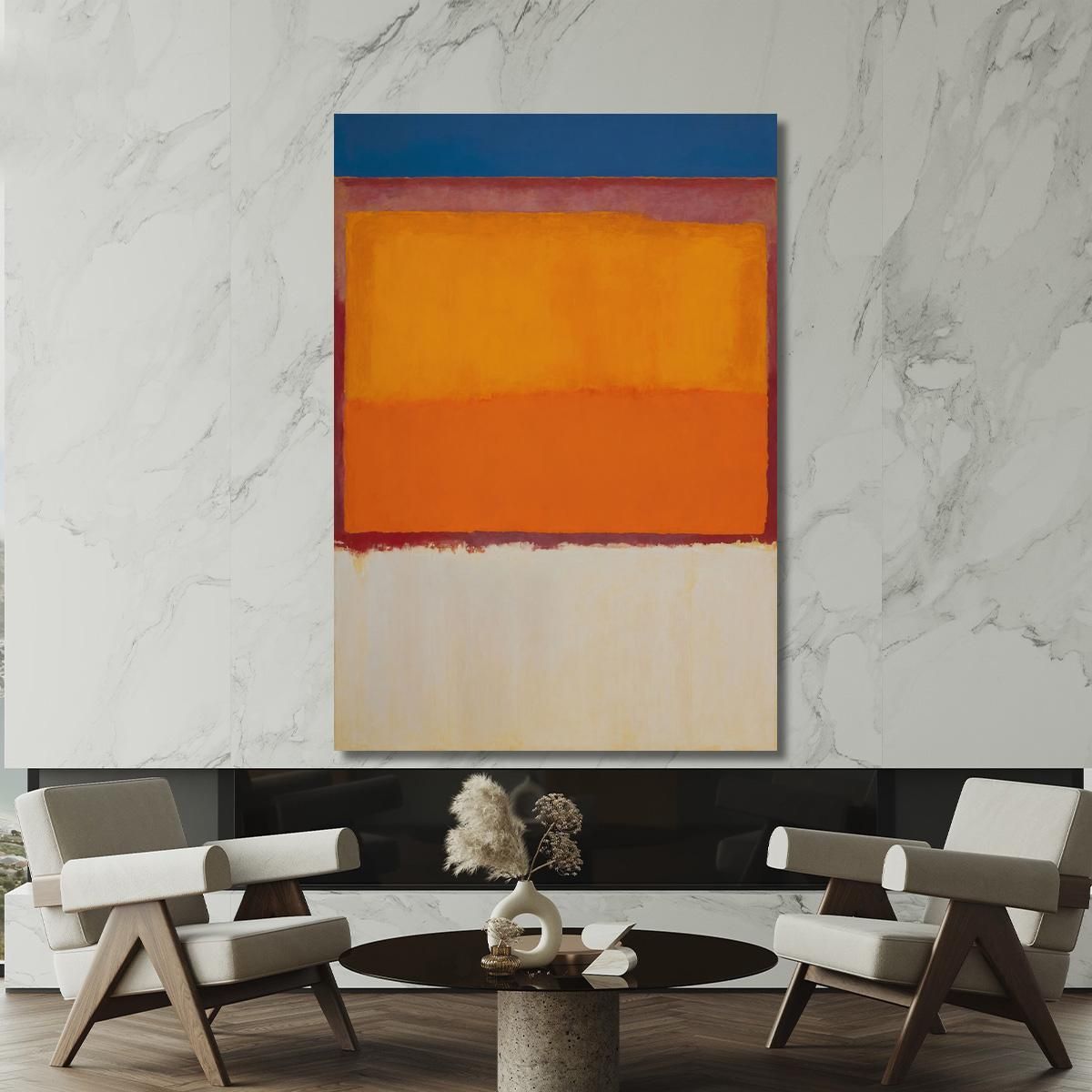 Blu Arancione E Bianco Ispirato A Mark Rothko irhk3 quadro stampa su tela