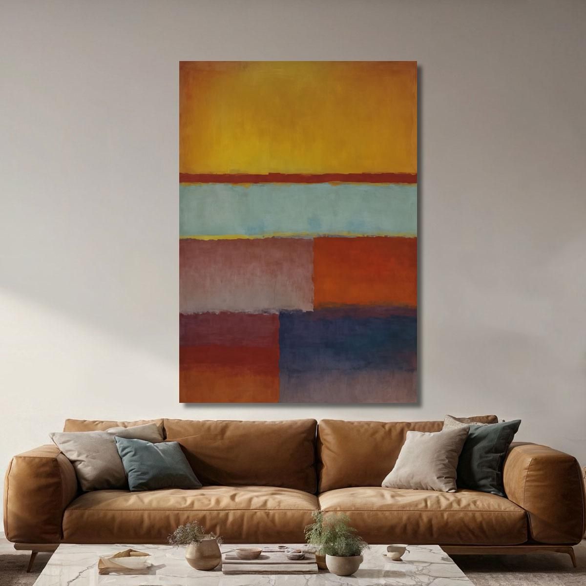 Ocra Ciano Rosso Intenso E Blu Reinterpretazione Mark Rothko irhk14 quadro stampa su tela