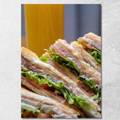 Quadro Moderno Club Sandwich Con Lattuga E Formaggio foo28 quadro stampa su tela