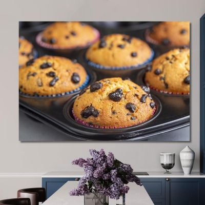 Peinture Moderne Muffins Aux Pépites De Chocolat Fraîchement Cuits , foo83 tableau impression sur toile