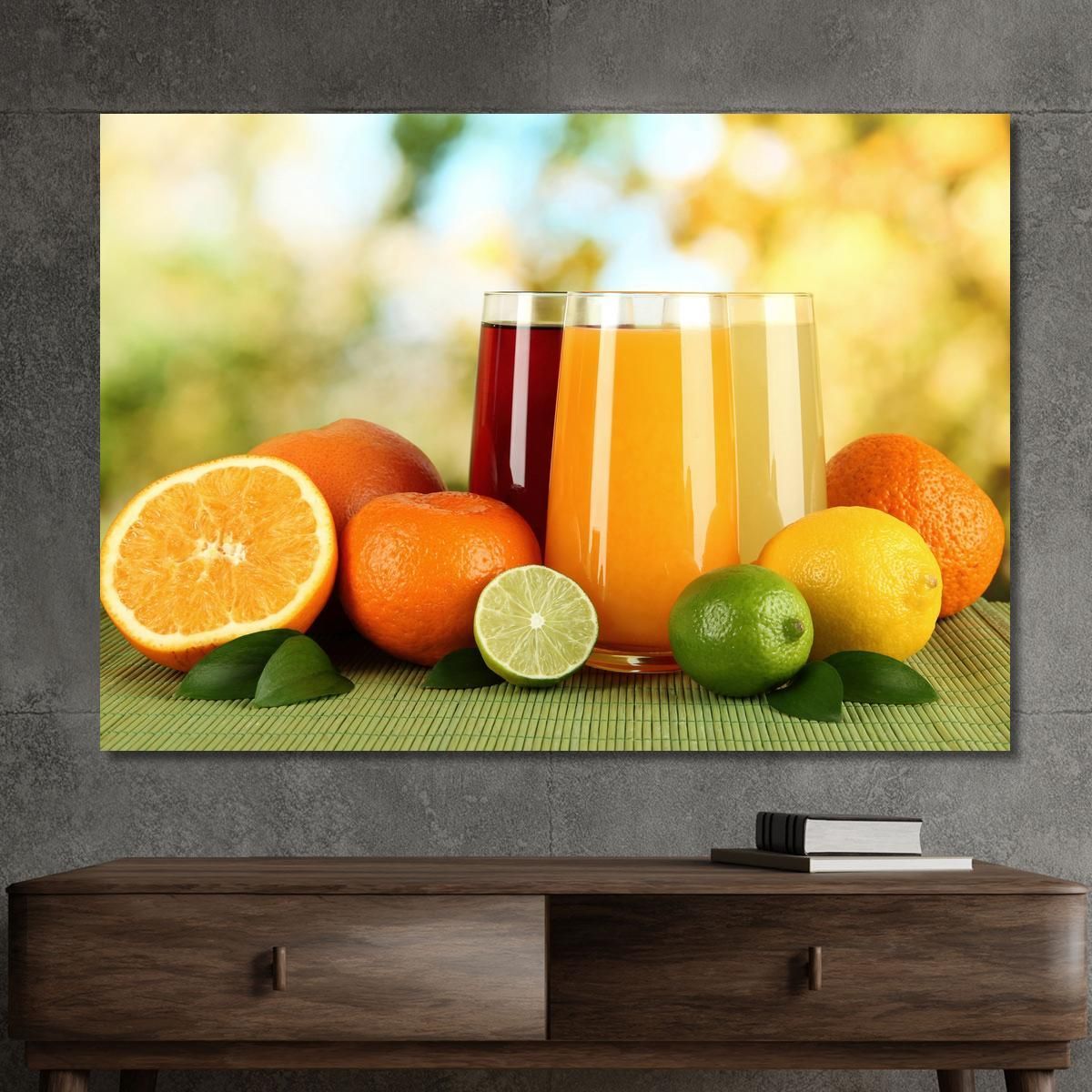Quadro Moderno Succo Di Agrumi Con Arance Limoni E Lime foo108 quadro stampa su tela