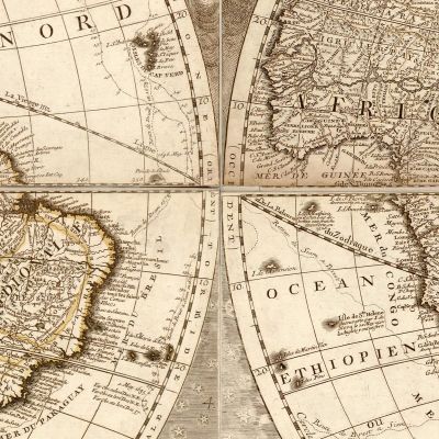 Quadro Mappa Del Mondo Antico Con Design Artistico E Stile Barocco map21 quadro stampa su tela