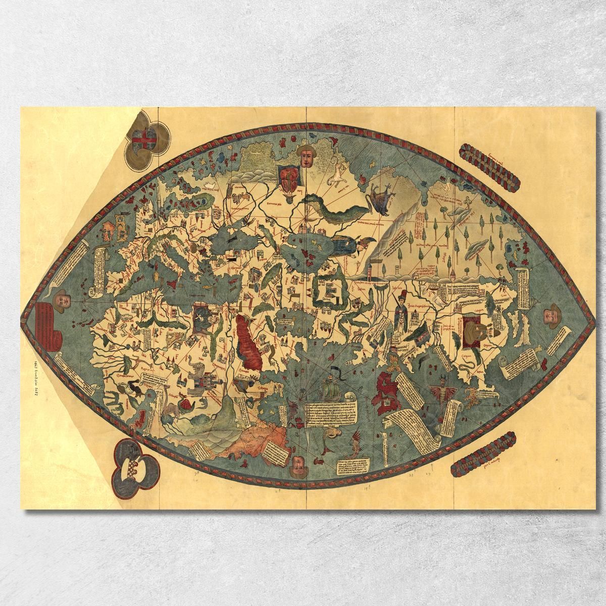 Quadro Mappa Del Mondo Medioevale Antica Con Dettagli Artistici E Simboli Storici map32 quadro stampa su tela Quadro Mappa Del Mondo Medioevale Antica Con Dettagli Artistici E Simboli Storici map32 quadro stampa su tela