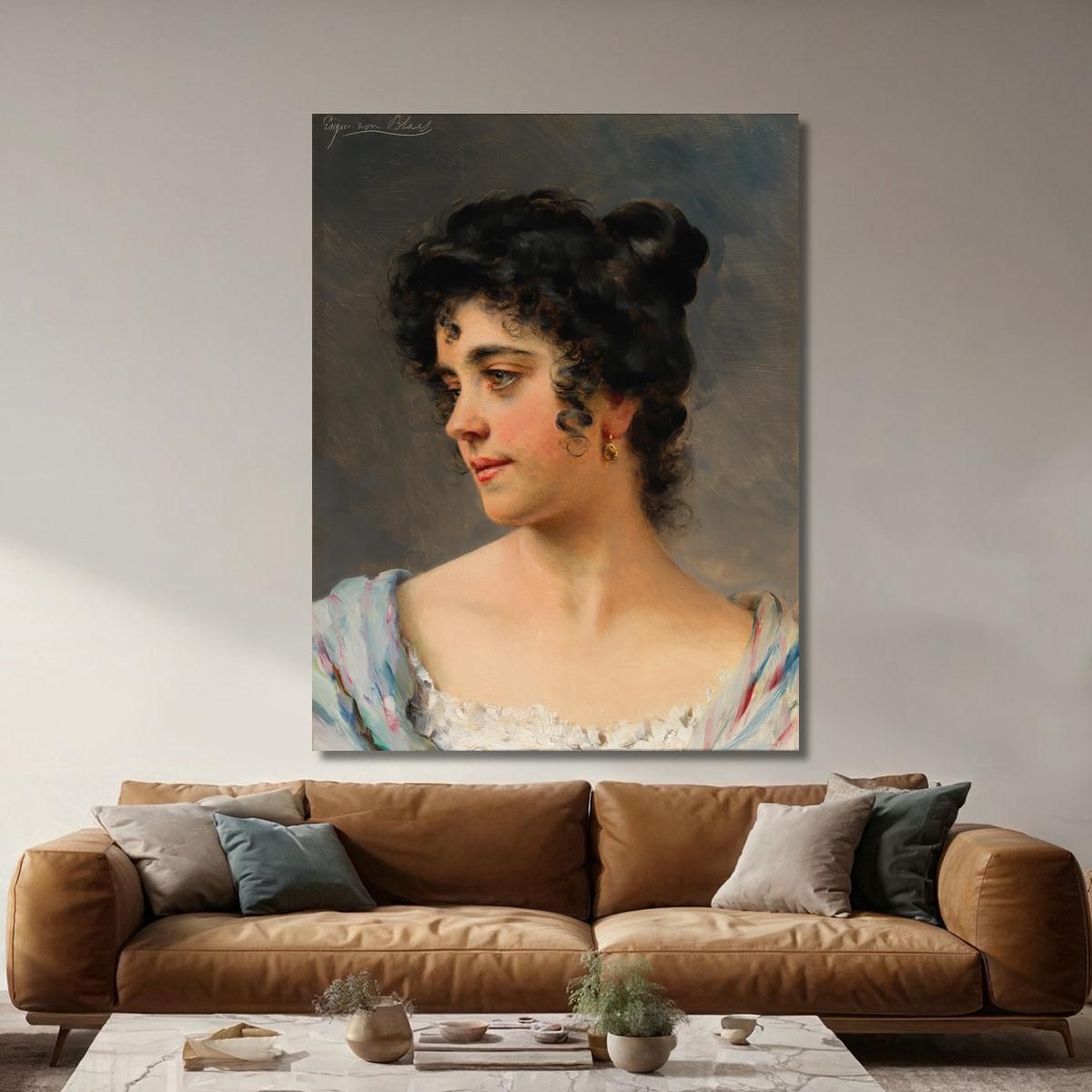 Una Bella Donna Veneziana Eugen von Blaas evb1 quadro stampa su tela