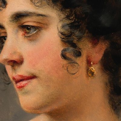 Una Bella Donna Veneziana Eugen von Blaas evb1 quadro stampa su tela