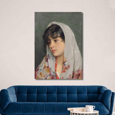 Una Bellezza Veneziana Eugen von Blaas evb10 quadro stampa su tela