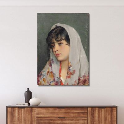 Una Bellezza Veneziana Eugen von Blaas evb10 quadro stampa su tela