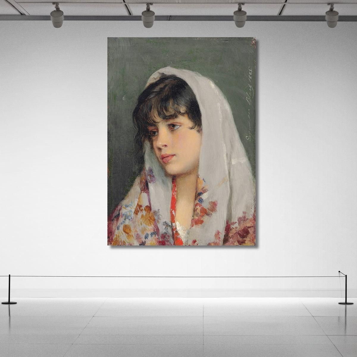 Una Bellezza Veneziana Eugen von Blaas evb10 quadro stampa su tela