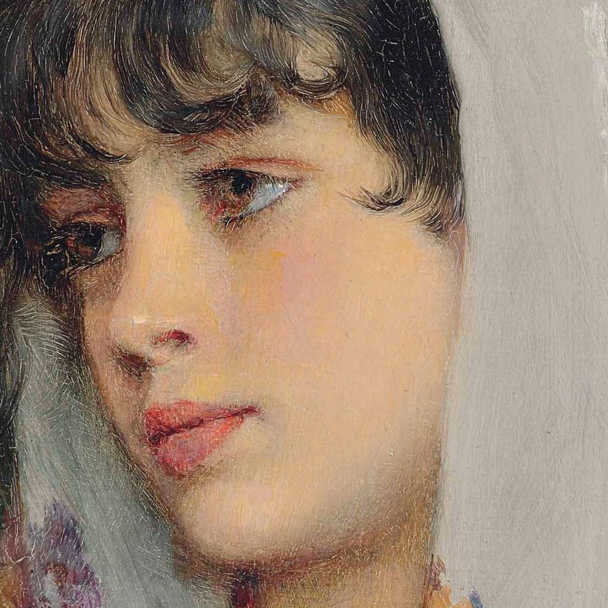 Una Bellezza Veneziana Eugen von Blaas evb10 quadro stampa su tela