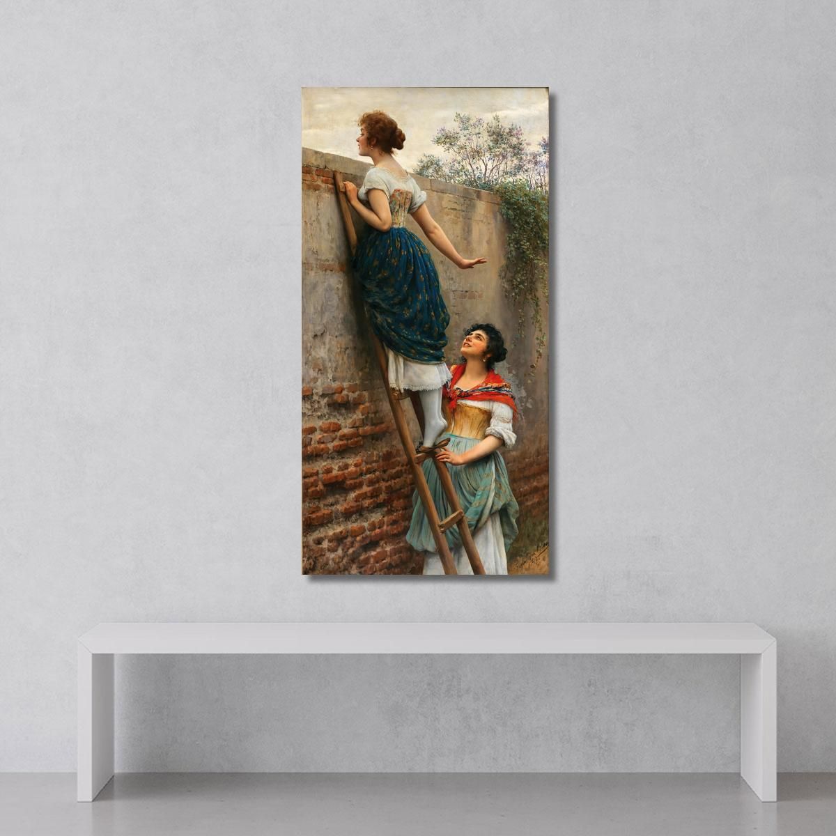 La Curiosa Eugen von Blaas evb61 quadro stampa su tela
