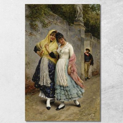 La Civetteria Eugen von Blaas evb64 quadro stampa su tela
