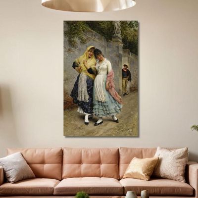 La Civetteria Eugen von Blaas evb64 quadro stampa su tela
