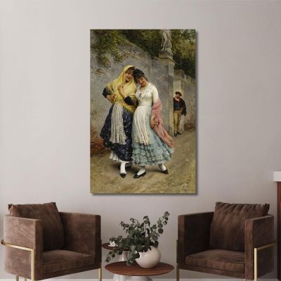 La Civetteria Eugen von Blaas evb64 quadro stampa su tela