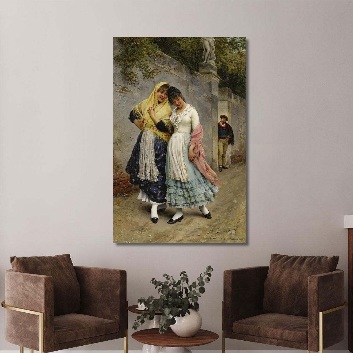 La Civetteria Eugen von Blaas evb64 quadro stampa su tela