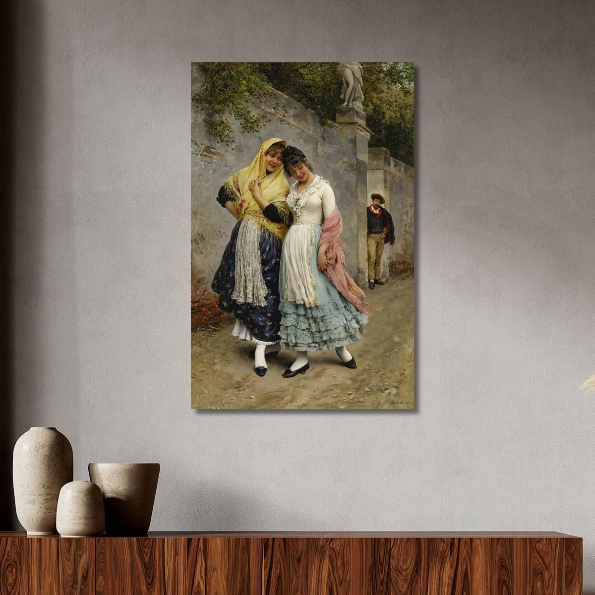 La Civetteria Eugen von Blaas evb64 quadro stampa su tela