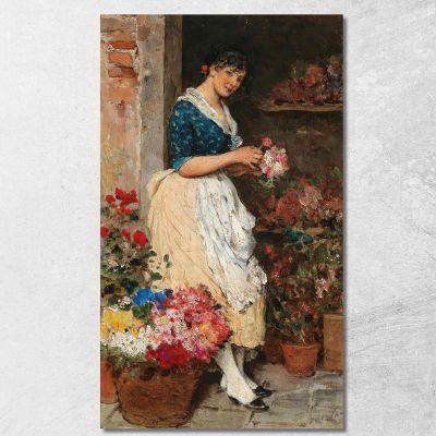 La Fioraia Veneziana Eugen von Blaas evb76 quadro stampa su tela