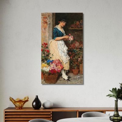 La Fioraia Veneziana Eugen von Blaas evb76 quadro stampa su tela