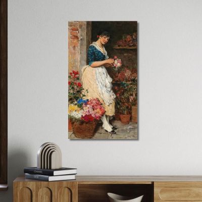 La Fioraia Veneziana Eugen von Blaas evb76 quadro stampa su tela
