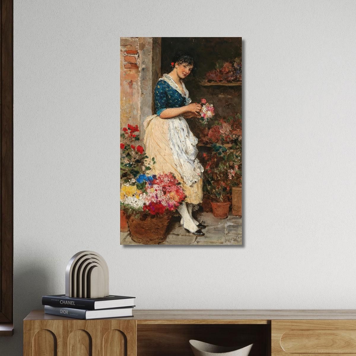 La Fioraia Veneziana Eugen von Blaas evb76 quadro stampa su tela