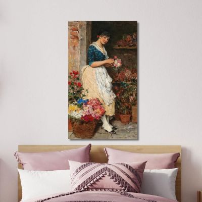 La Fioraia Veneziana Eugen von Blaas evb76 quadro stampa su tela