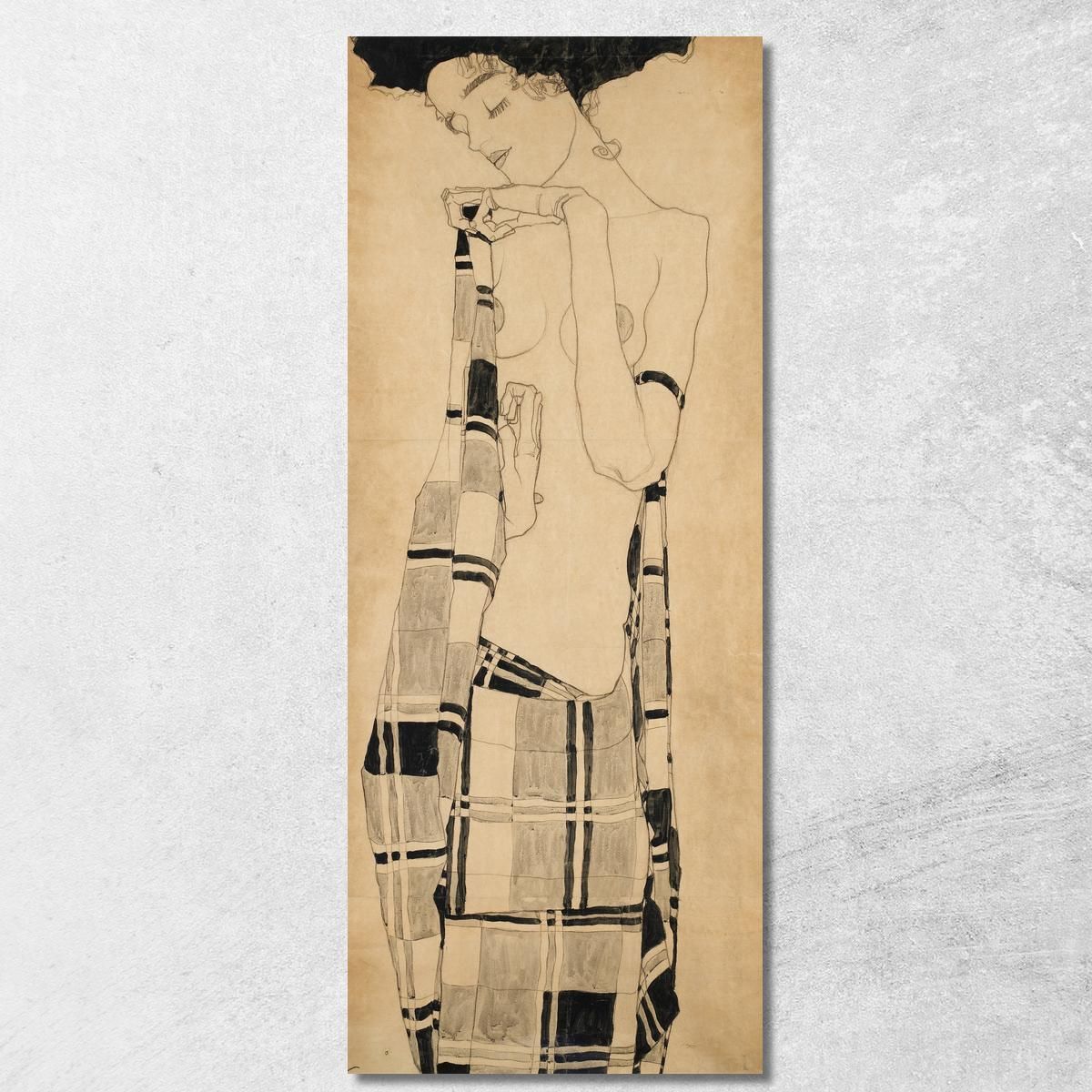 Chica De Pie Egon Schiele cuadro en lienzo, image size:1200x1200